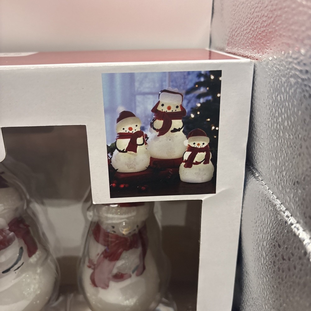 Order Home Collection~3 pcs LED Snowman Set w/Daily Timer~NIB - Picture 2 of 5